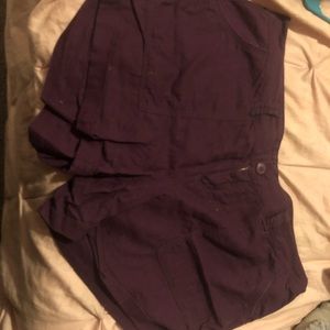 Purple Linen Shorts